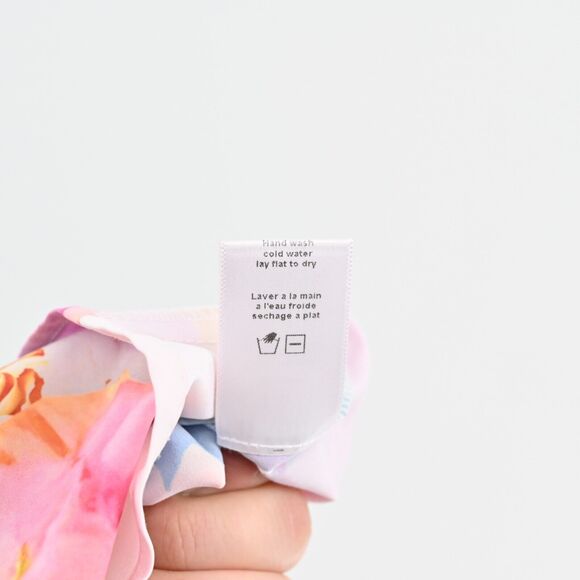 CLOVER CANYON Dress Size S Fluorescent Rose Print Mini Sleeveless Tie Waist - Picture 10 of 12